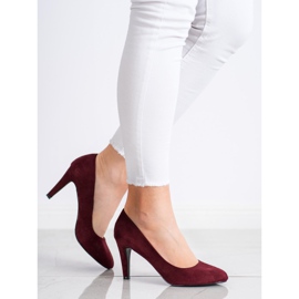 Renda Escarpins en daim marron rouge 4