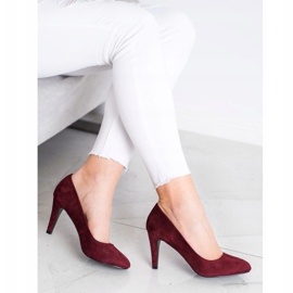 Renda Escarpins en daim marron rouge 3