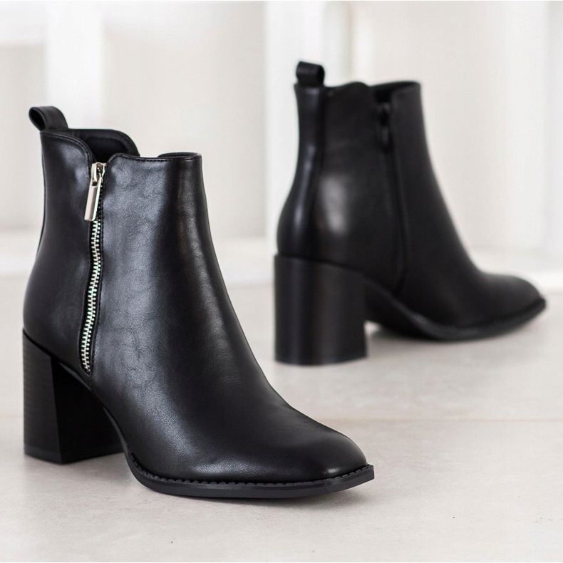 SHELOVET Bottes classiques avec une fermeture éclair le noir 1