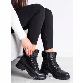 Super Mode Bottes chaudes et nouées le noir 4