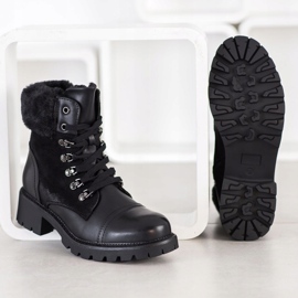 Super Mode Bottes chaudes et nouées le noir 3
