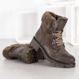 Super Mode Bottes chaudes et nouées gris 2