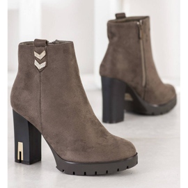 Bestelle Bottines en daim avec ornement gris 2