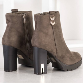 Bestelle Bottines en daim avec ornement gris 1