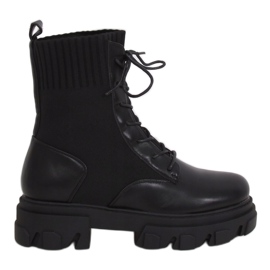 SEA Bottes à lacets et chaussettes pour femmes NS156 Noir Mon Besoin le noir 3