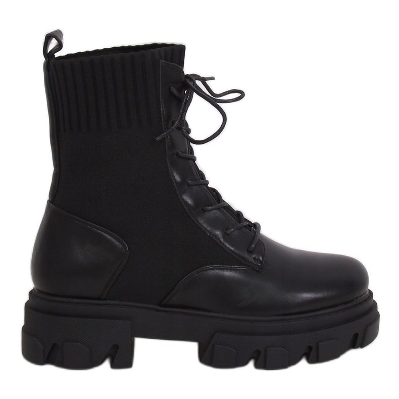 SEA Bottes à lacets et chaussettes pour femmes NS156 Noir Mon Besoin 3