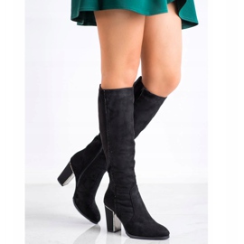 SDS Bottines en daim avec cristaux le noir 2