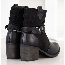 SHELOVET Bottes à rayures décoratives le noir 1 SHELOVET Bottes à rayures décoratives le noir 1