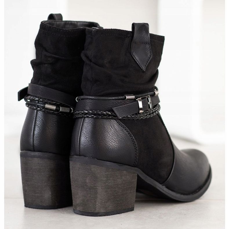 SHELOVET Bottes à rayures décoratives le noir 1 SHELOVET Bottes à rayures décoratives le noir 1