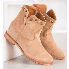 Bella Paris Bottes de cowboy beiges chaudes 2