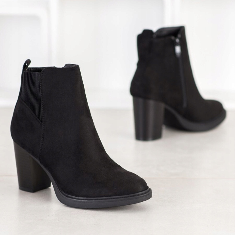 Super Mode Bottines noires sur un poteau le noir 2