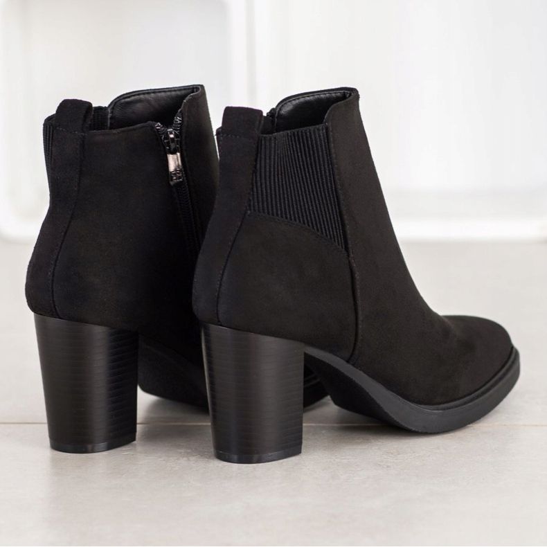 Super Mode Bottines noires sur un poteau le noir 1