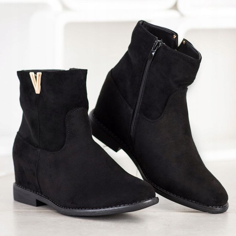 Sergio Todzi Bottines compensées élégantes le noir 1