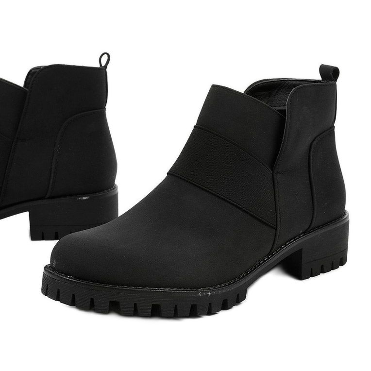 Bottines en cuir écologique Faerika noires le noir 1