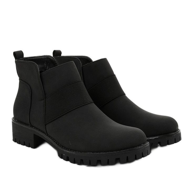 Bottines en cuir écologique Faerika noires le noir 2