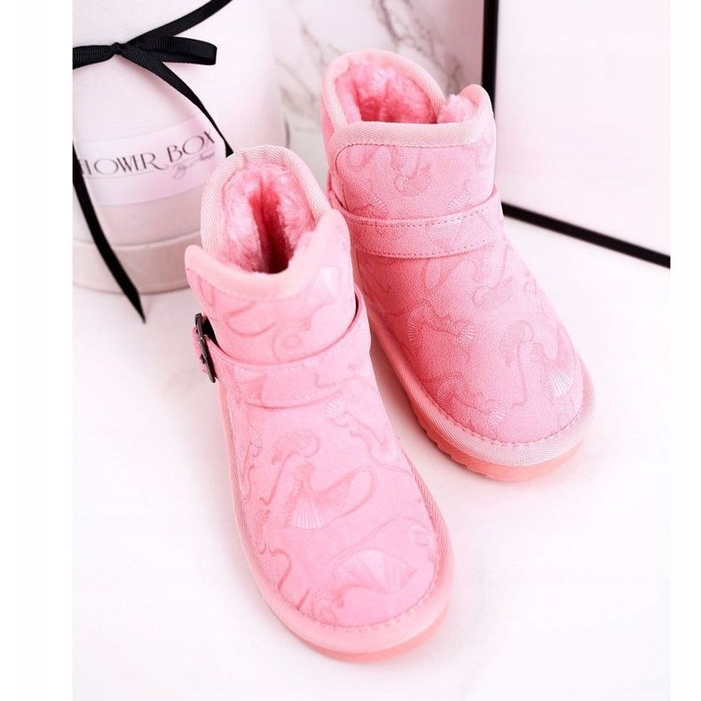 Apawwa Bottes de Neige Enfant Fourrure Rose Kawai 1