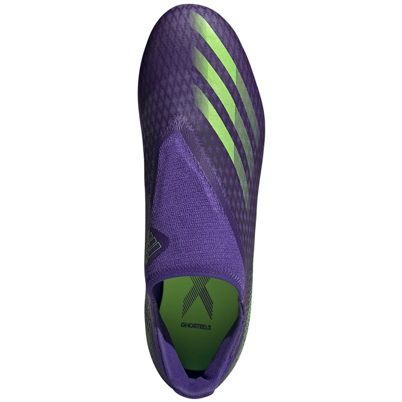 Adidas X Ghosted.3 Ll Fg chaussures de football violet-vert EG8164 1