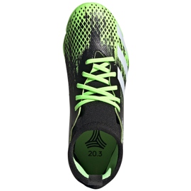 Chaussures de football Adidas Predator 20.3 Tf Junior, noir et vert EH3034 noir-vert / blanc le noir 1