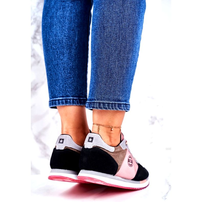 Chaussures de sport pour femmes Baskets Big Star GG274458 noir kaki rose gris 2