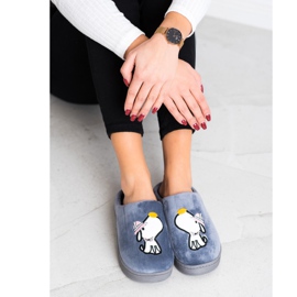 Bona Pantoufles confortables avec application bleu 4
