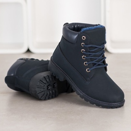 BOSHIMAO Trappeurs attachés bleu marine 1