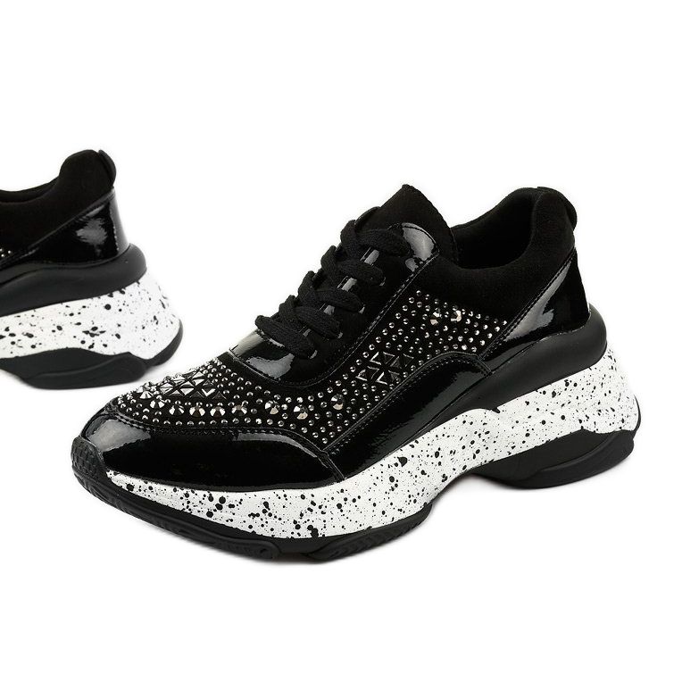 Baskets noires en éco-cuir-daim Quijor le noir 1