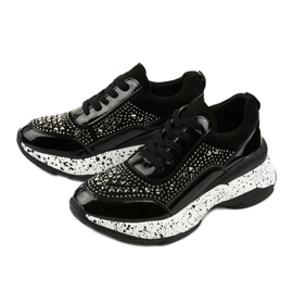 Baskets noires en éco-cuir-daim Quijor 2