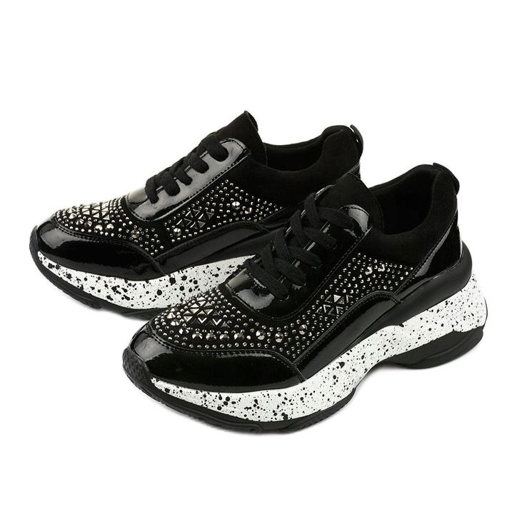 Baskets noires en éco-cuir-daim Quijor le noir 2