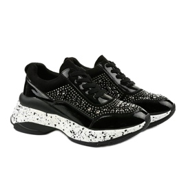 Baskets noires en éco-cuir-daim Quijor le noir 3