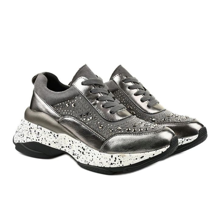 Baskets grises en éco-cuir-daim Quijor 2