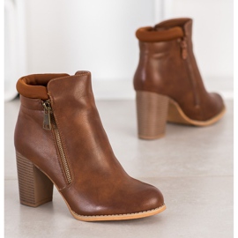 Super Mode Bottes classiques avec une fermeture éclair brun 2
