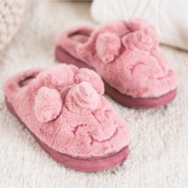 Bona Chaussons licorne femme rose 1 Bona Chaussons licorne femme rose 1