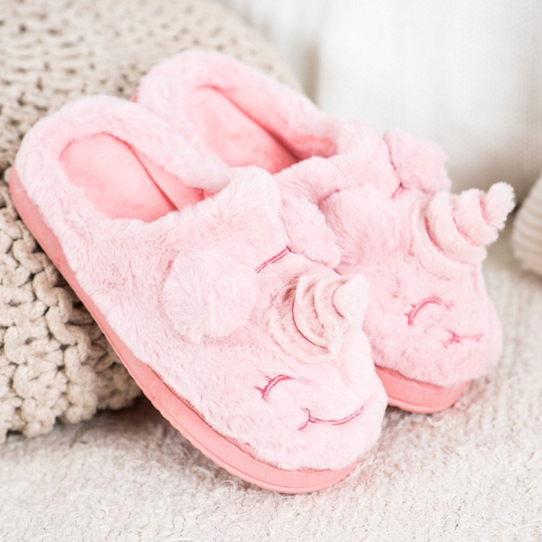 Bona Chaussons licorne femme rose 2 Bona Chaussons licorne femme rose 2