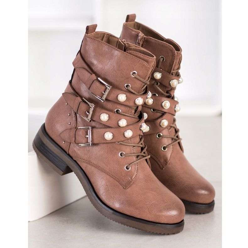 Super Me Bottes Avec Des Perles brun 1