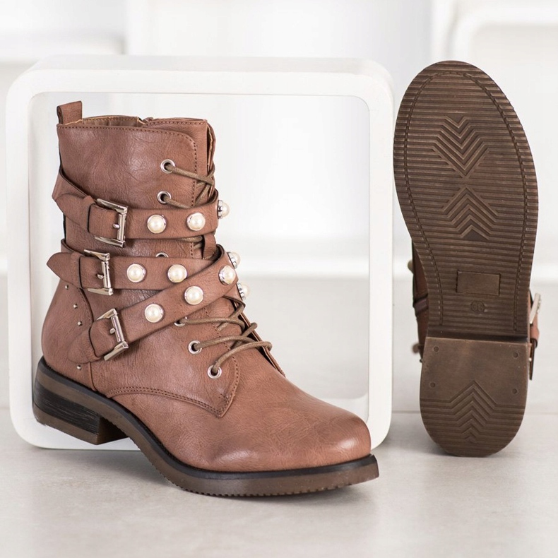 Super Me Bottes Avec Des Perles brun 2