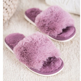 Bona Pantoufles Avec Fourrure violet 1