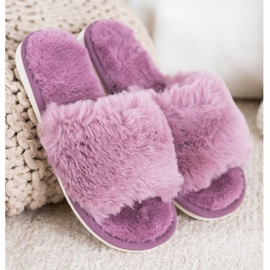 Bona Pantoufles Avec Fourrure violet 2