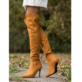 Small Swan Bottes sexy à talons hauts jaune 3