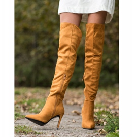 Small Swan Bottes sexy à talons hauts jaune 2