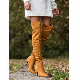 Small Swan Bottes sexy à talons hauts jaune 4