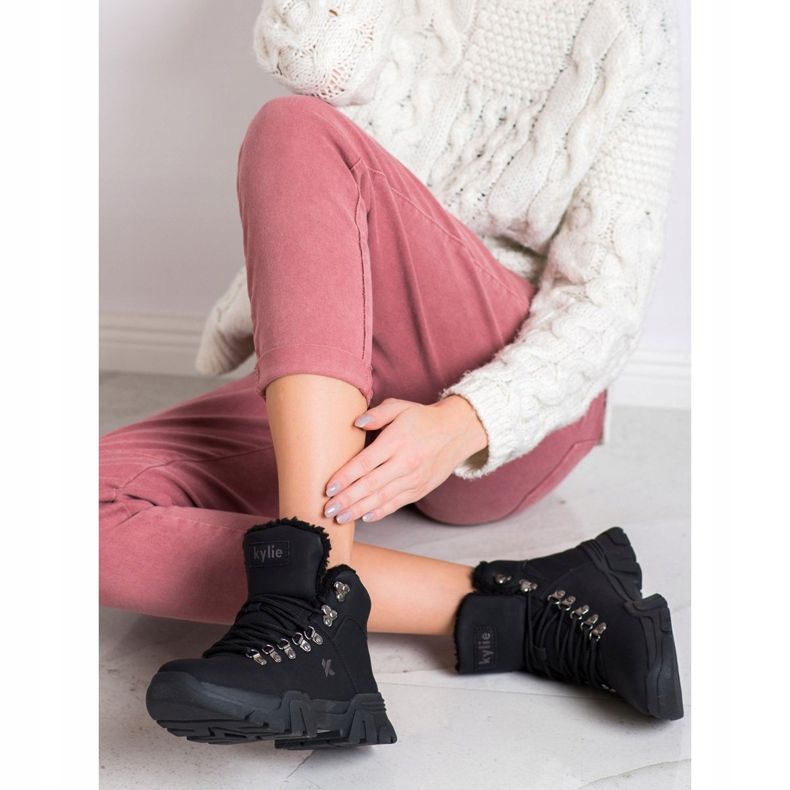 Kylie Trappeurs noirs avec peau de mouton le noir 1 Kylie Trappeurs noirs avec peau de mouton le noir 1