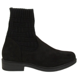 Bottines avec dessus de pull noir E2100 Noir le noir 2