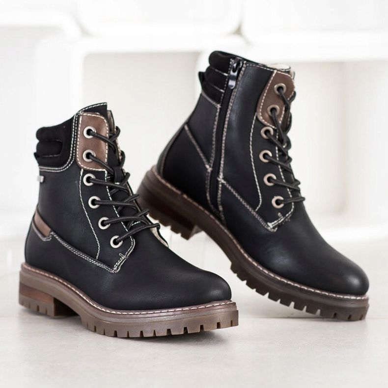 Super Mode Trappeurs confortables brun le noir 1