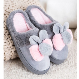 Bona Chaussons Gris Avec Dommages rose 1 Bona Chaussons Gris Avec Dommages rose 1