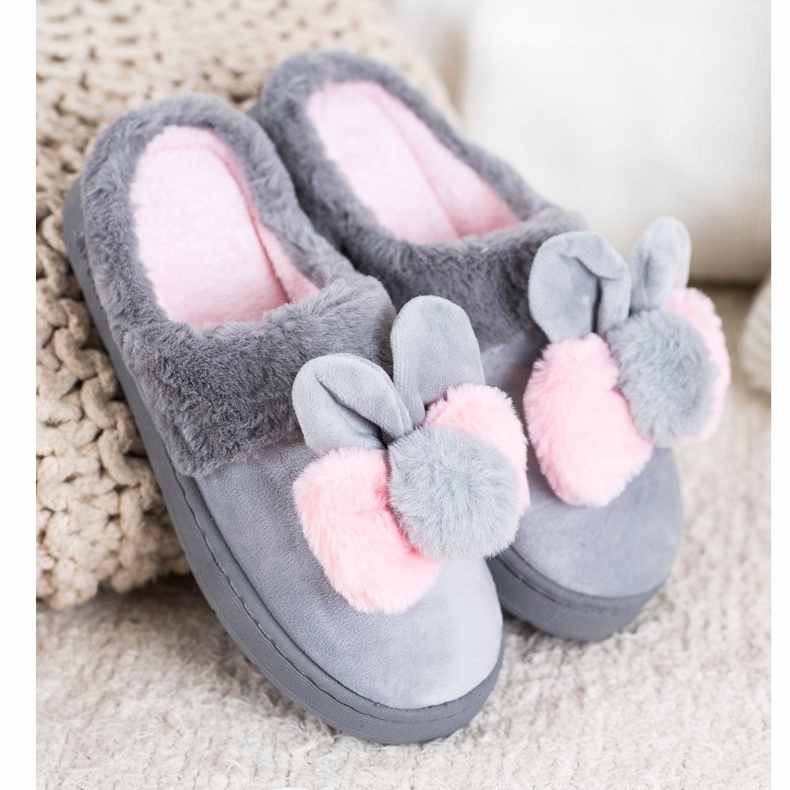 Bona Chaussons Gris Avec Dommages rose 1 Bona Chaussons Gris Avec Dommages rose 1