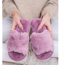 Bona Pantoufles Avec Fourrure violet 4