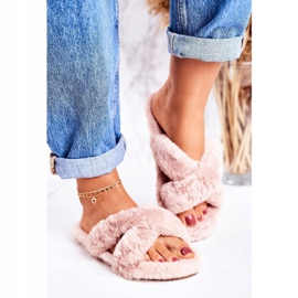 FRJ Chaussons Femme Chaussons Fourrure Marron Clair Cosy Time brun 1