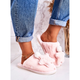 Chaussons Femme Fourrure Et Etoile Rose Clair Nuit-Nuit 2 Chaussons Femme Fourrure Et Etoile Rose Clair Nuit-Nuit 2