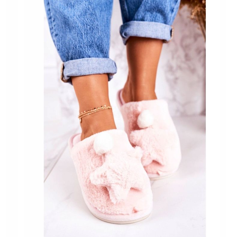 Chaussons Femme Fourrure Et Etoile Rose Clair Nuit-Nuit 1 Chaussons Femme Fourrure Et Etoile Rose Clair Nuit-Nuit 1