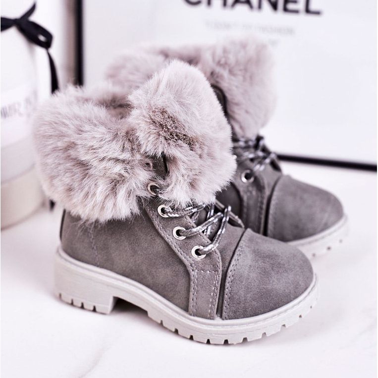 Trappeurs Chauds Enfants Avec Fourrure Gris Nella 1 Trappeurs Chauds Enfants Avec Fourrure Gris Nella 1